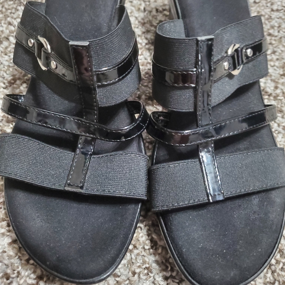 Black Strappy Women's Sandals Size 8 - Picture 10 of 10